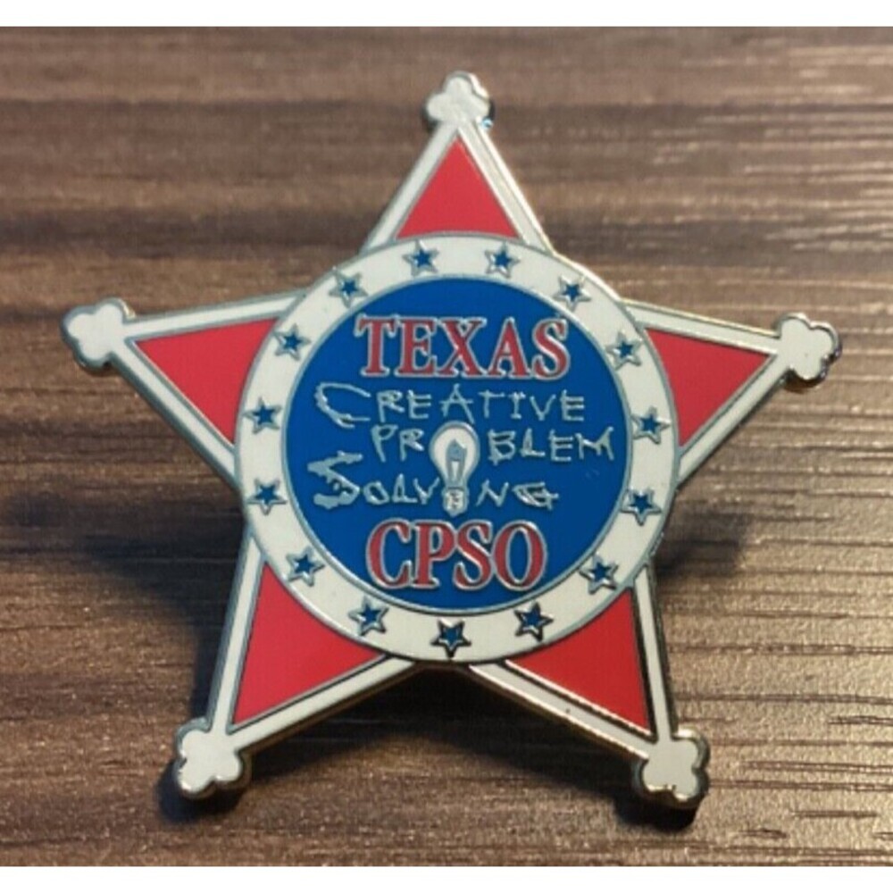CPSO Texas Creative Problem Solver Pin Gold Tone Star
